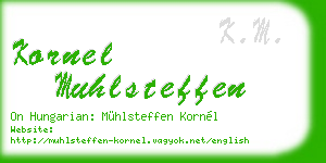 kornel muhlsteffen business card