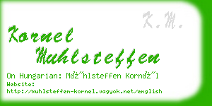 kornel muhlsteffen business card